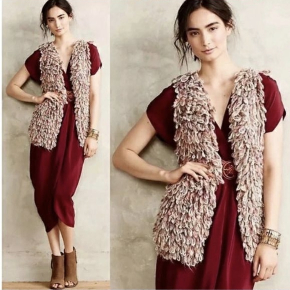 Anthropologie hand knit by dollie loop knit vest one size